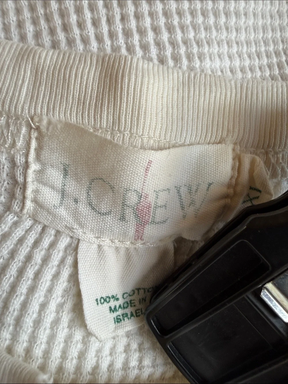 J. Crew Cream Waffle Knit Long Sleeve Top Size XL